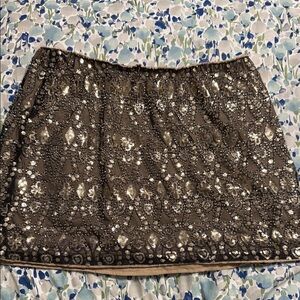 SHEIN Black and Silver Sequin Mini Skirt